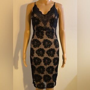 Women Love Culture Black w/ Tan Lining Sleeveless w/ Adjustable Straps Dress